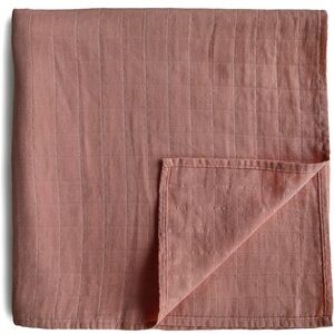 mushie Muslin Baby Swaddle Blanket | 100% Organic Cotton | Cedar